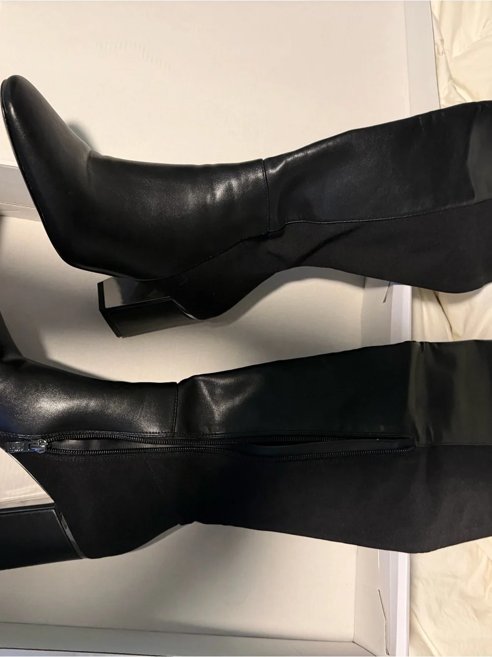 DKNY Black Over-the-Knee Block Heel Boots